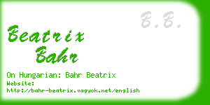 beatrix bahr business card